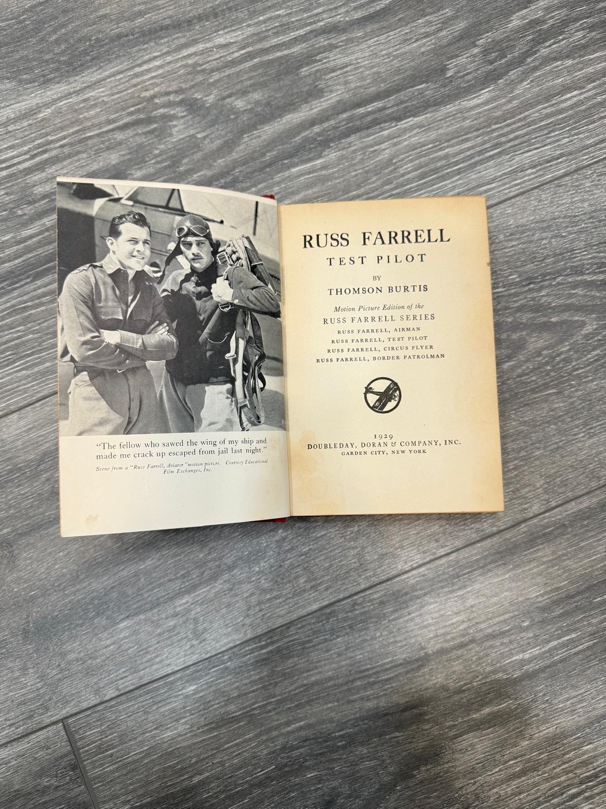 Russ Farrell "Test Pilot" Vintage 1929 Hardcover by Thomson Burtis